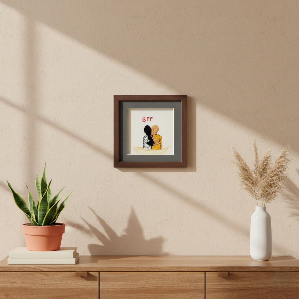 Hand Embroidered BFF Wall Hanging