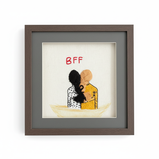 Hand Embroidered BFF Wall Hanging
