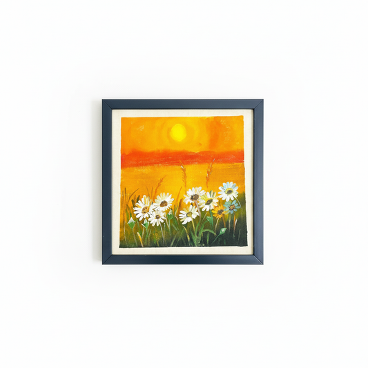 Yellow Hand-Painted Sunflower Painting