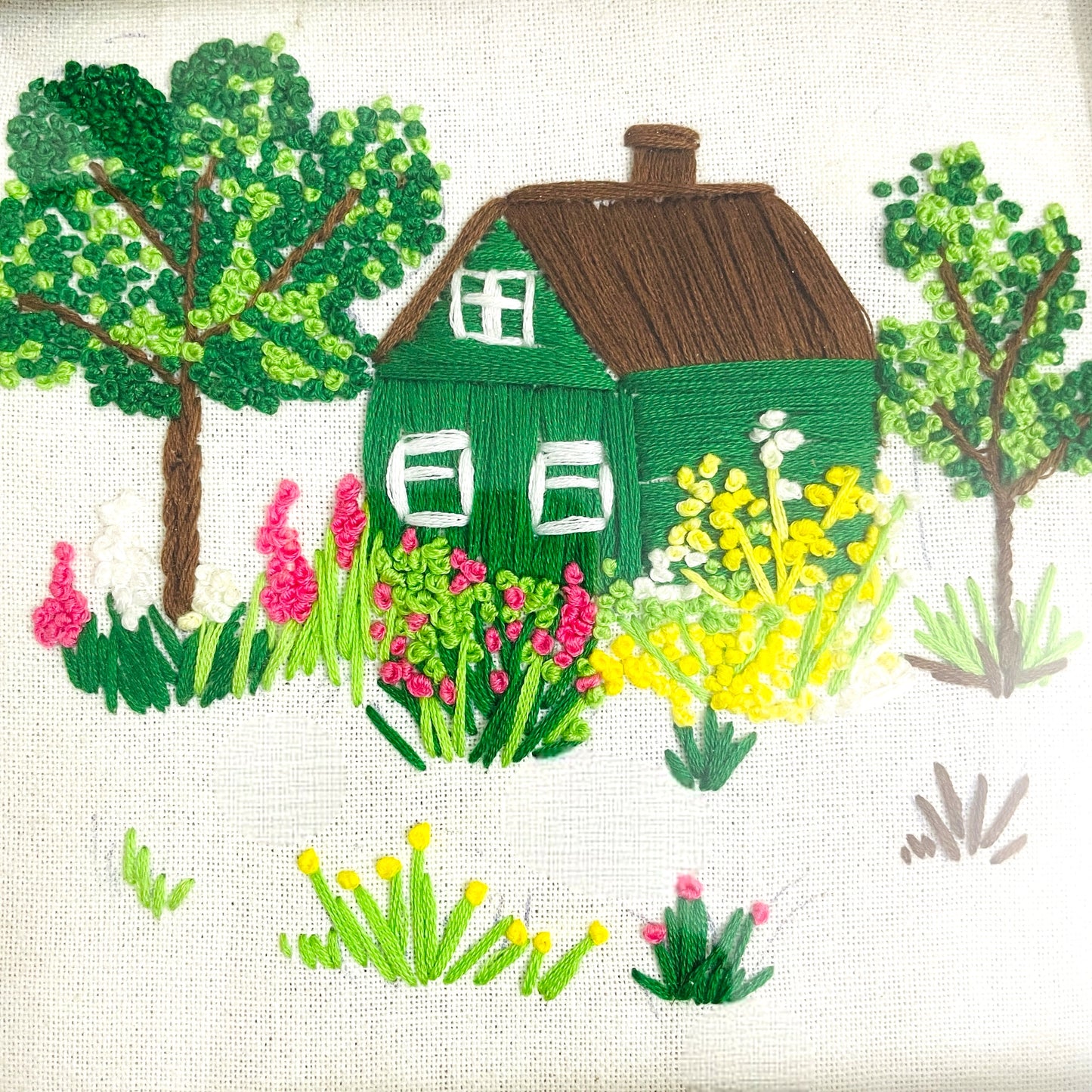 Hand Embroidered Hut Wall Hanging